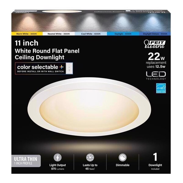 Feit Electric Feit EDGELIT 1 in. H X 11 in. W X 11 in. L Frost White LED Flat Panel Light Fixture 74210/6WY - main